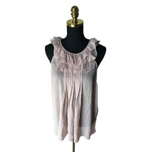 Y2K Tramp Pink Lacy Ruffle Tank Top Size L – Goth Barbie Coquette Clubwear